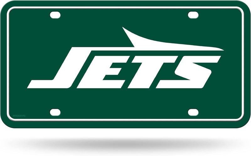 UNIQUELY ORIGINAL STORE NFL Football New York Jets Team Logo Metal Auto Tag 6" x 12" - Great for Truck/Car/SUV - Image 1